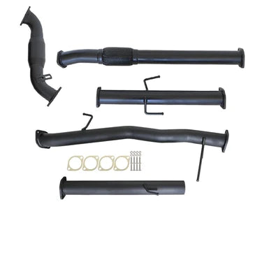 Mitsubishi Triton ML 2.5L 4D56 06 - 09 3" Turbo Back Carbon Offroad Exhaust with Cat No Muffler