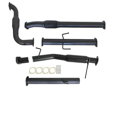 Mitsubishi Triton MN 2.5L 4D56 HP 7/2009 - 1/2015 3" Turbo Back Carbon Offroad Exhaust with Cat and Hotdog