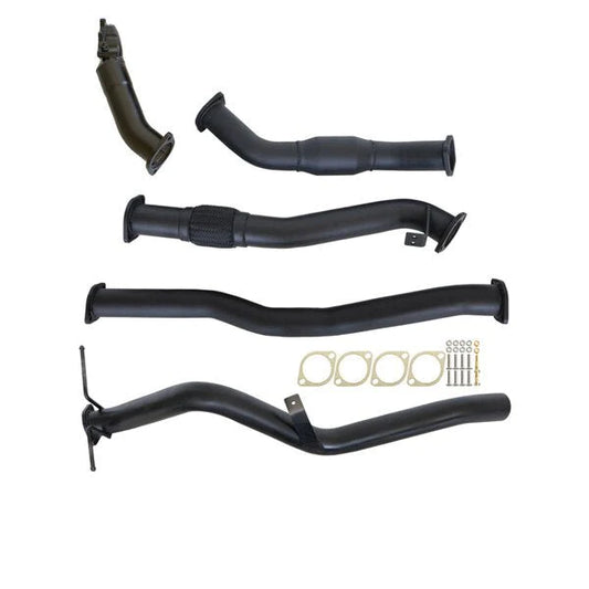 Nissan Navara D22 3.0L ZD30-T 01 - 06 3" Turbo Back Carbon Offroad Exhaust System with Cat No Muffler